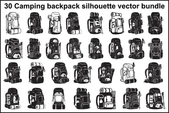 Download 30 Camping Backpack Silhouette Vector - Vector Collection