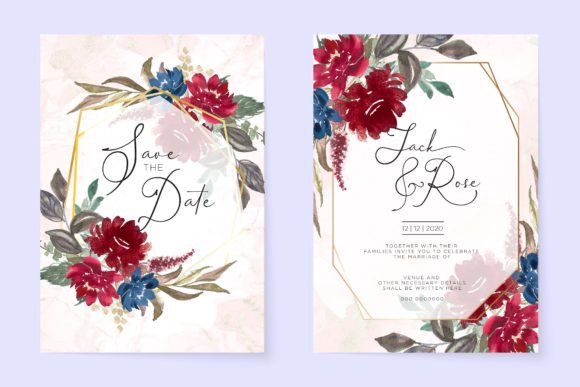 Download Watercolor Wedding Invitation Cards - Premium Bundle