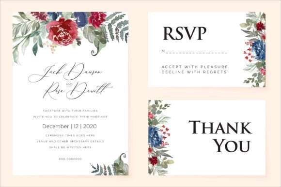Download Watercolor Floral Wedding Cards - Premium Bundle