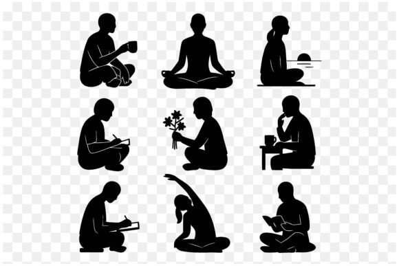 Download Mindfulness Silhouette Vector Set - Vector Collection