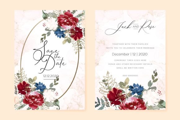 Download Watercolor Floral Wedding Cards - Premium Bundle