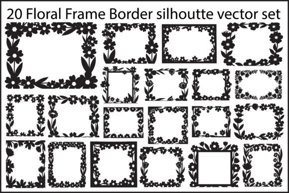 Download 20 Floral Frame Border Silhouette Vector - Vector Collection
